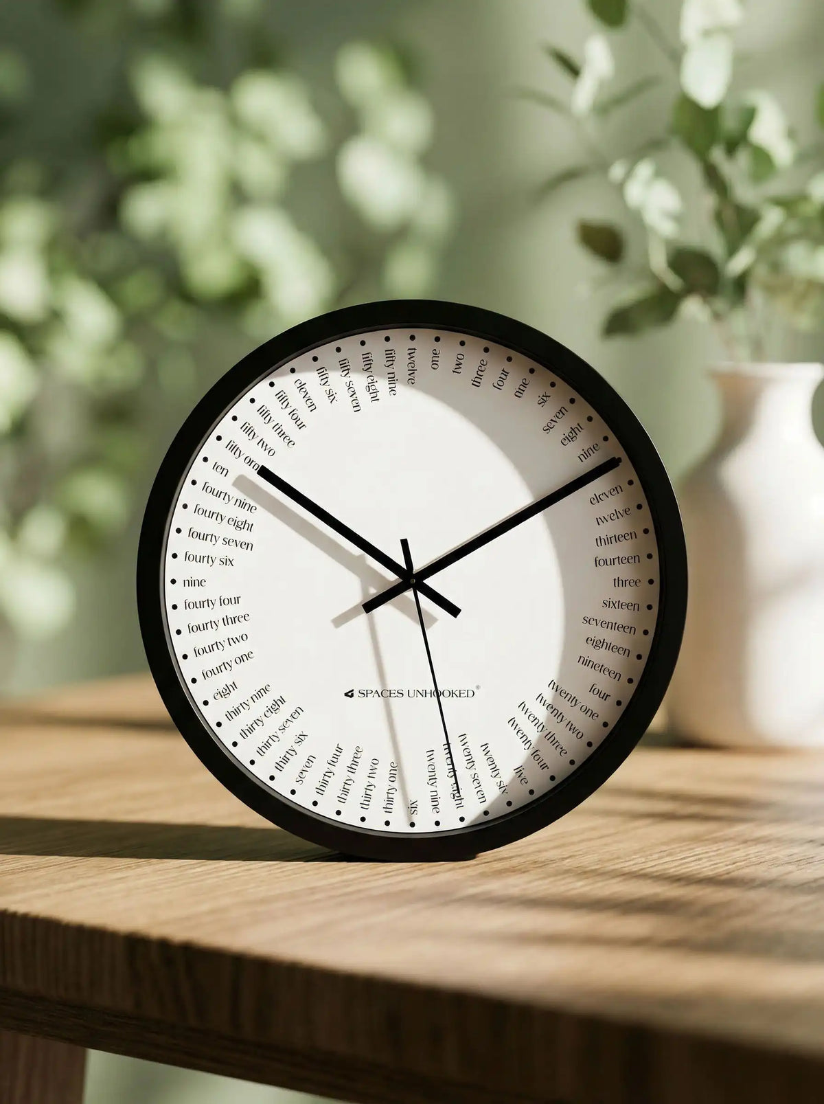 Lifestyle Wall Clock on Wooden Table - Designer Wall Clock for Living Room