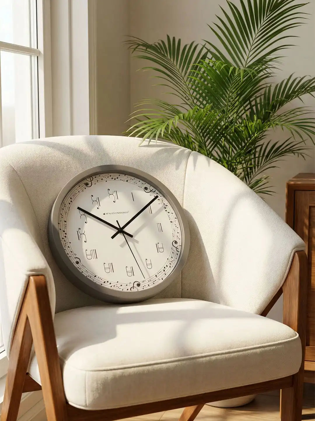 Side View Wall Clock - Plastic Wall Clock with Musical Notes Border