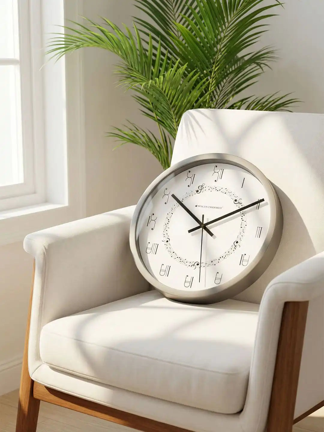 Side View Wall Clock - Plastic Wall Clock with Musical Notes Dial