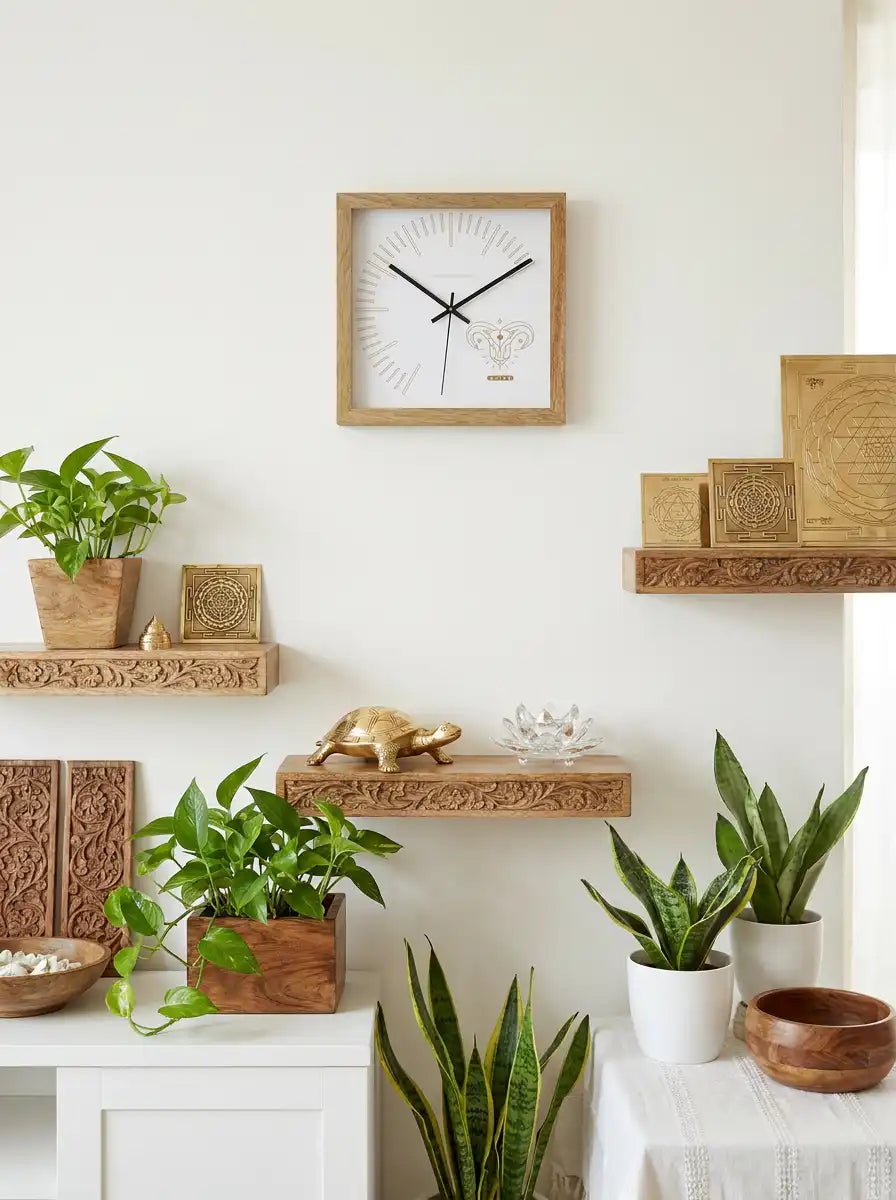 Aries Teak Wooden Wall Clock