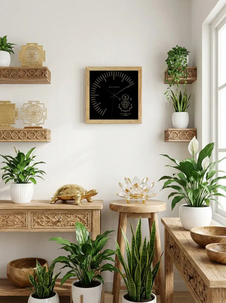 Virgo Zodiac Wall Clock with Wooden Frame and Gift Box Packaging
