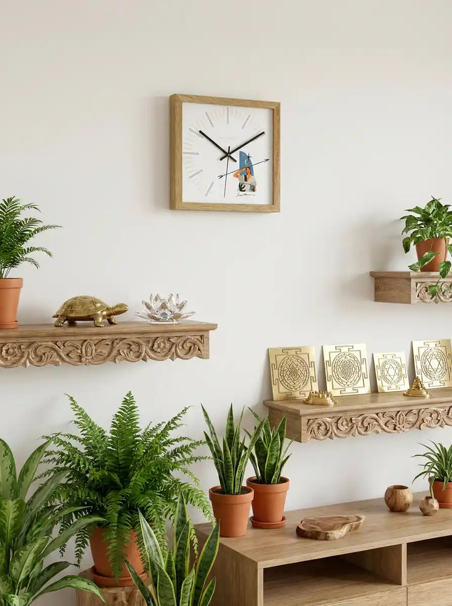 Sagittarius Zodiac Large Wooden Wall Clock – 3D View Natural Oak Frame Arrow Illustrated Dial | Spaces Unhooked