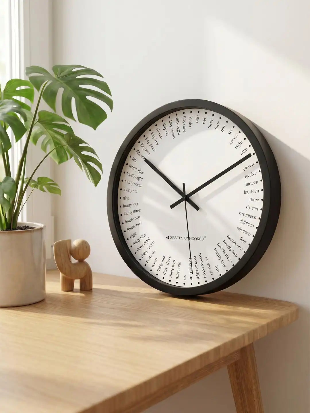 Lifestyle Wall Clock on Wooden Table - Designer Wall Clock for Living Room