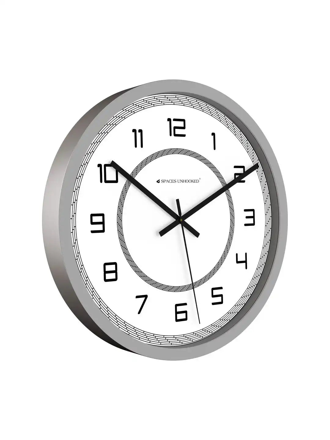 Side View of Premium Plastic Wall Clock – Slim Grey Silent Circle Texture Dial Wall Clock