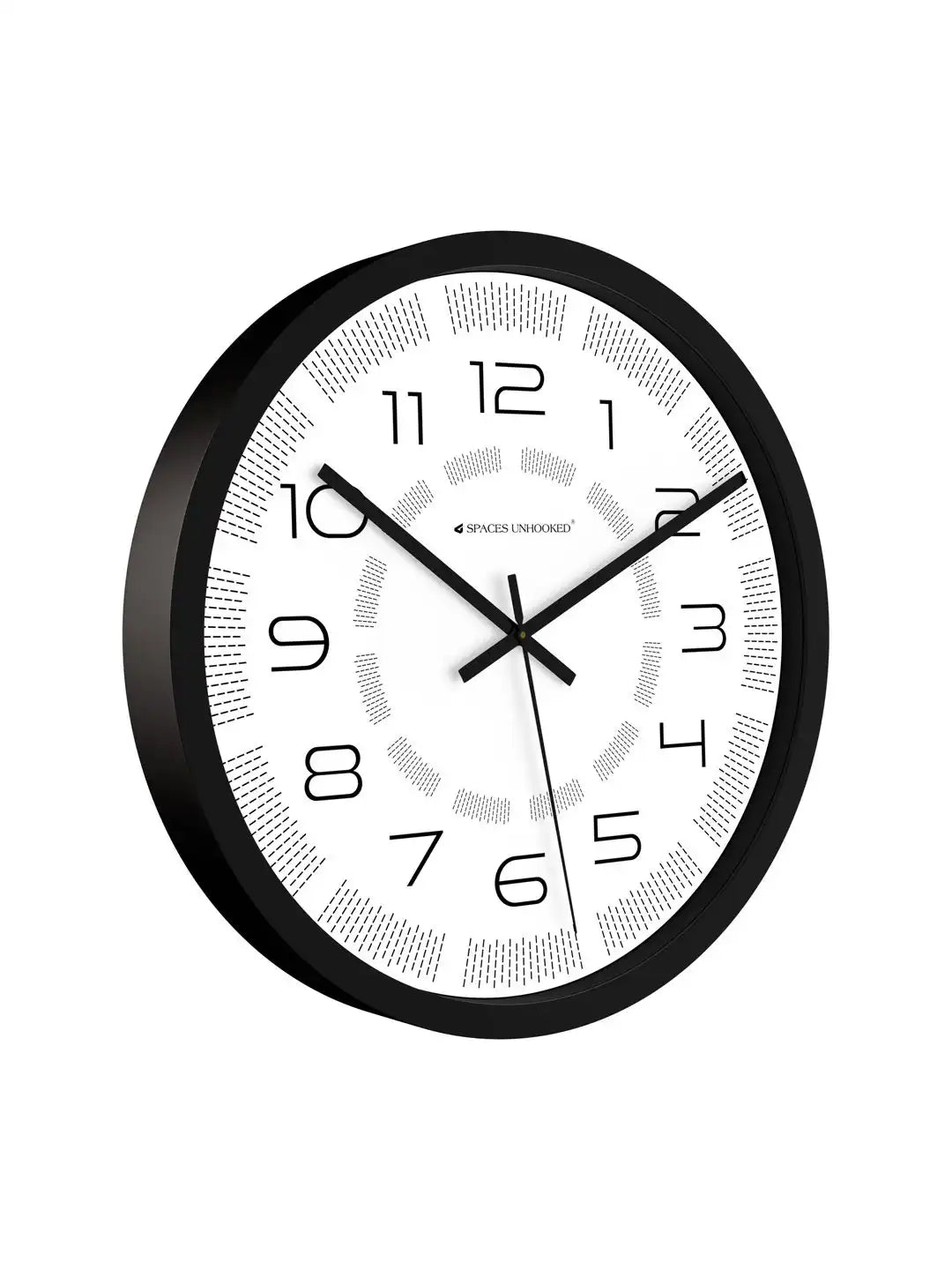 Side View of Premium Plastic Wall Clock – Slim Black Silent Dash Texture Dial Wall Clock