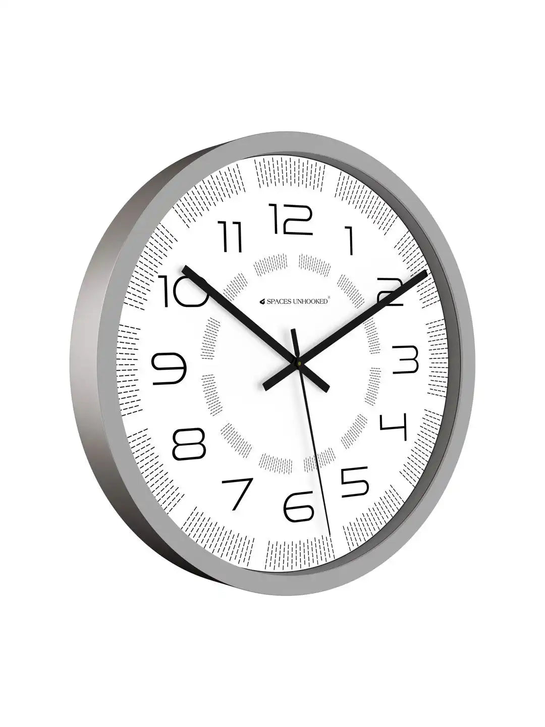 Side View of Premium Plastic Wall Clock – Slim Grey Silent Dash Texture Dial Wall Clock