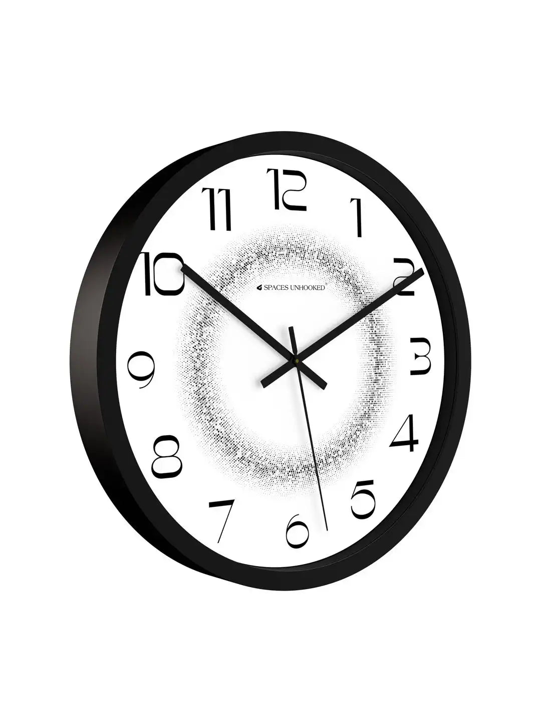 Side View of Premium Plastic Wall Clock – Slim Black Silent Dotted Dial Wall Clock