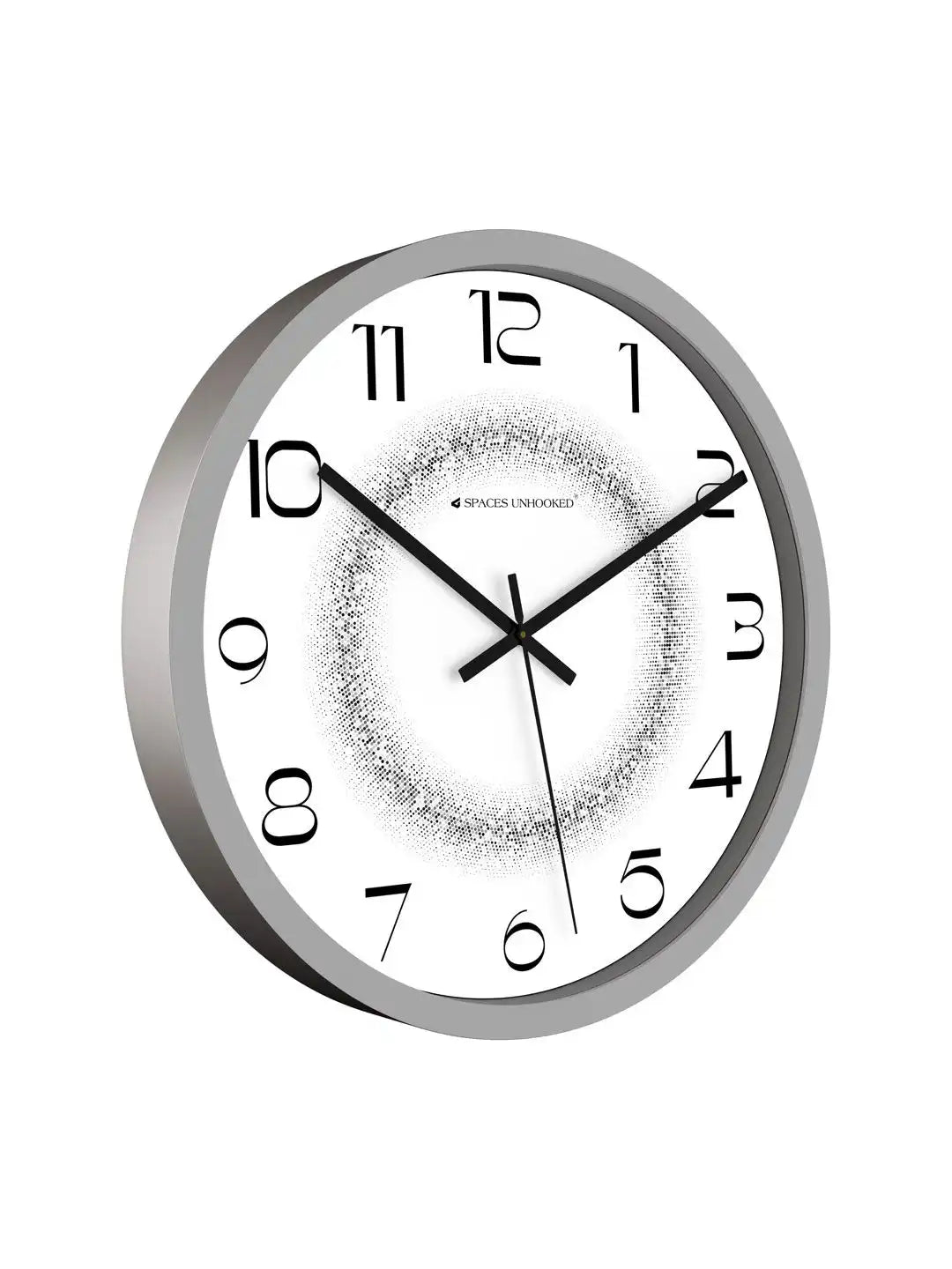 Side View of Premium Plastic Wall Clock – Slim Silver Grey Silent Wall Clock