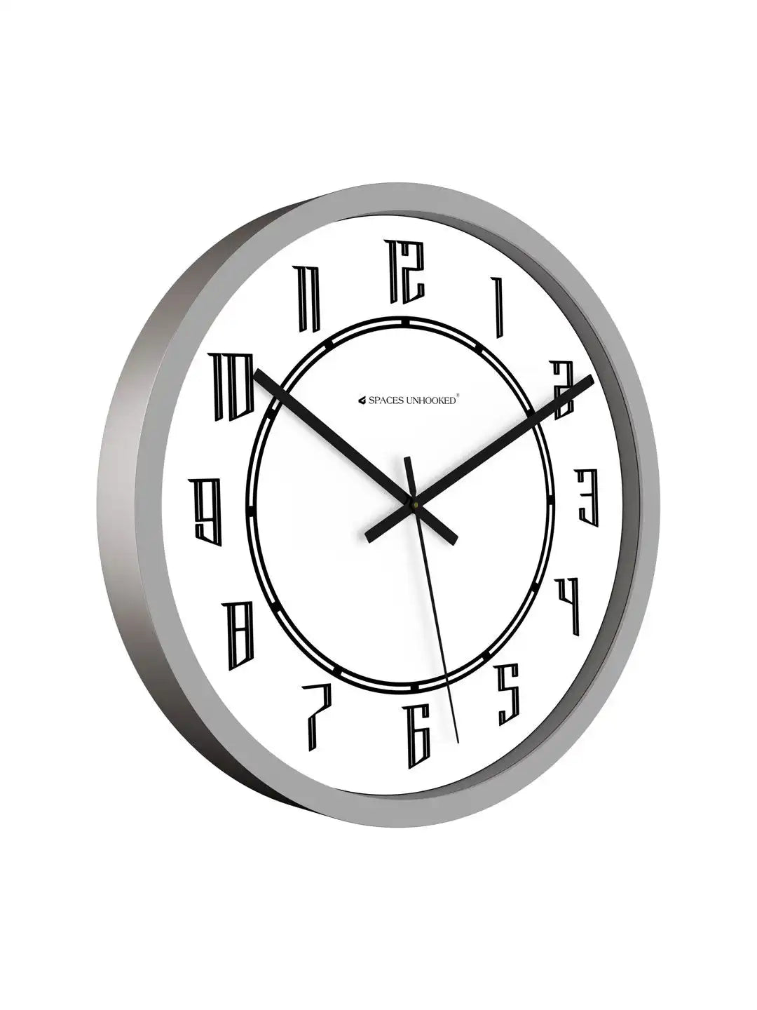 Side View of Premium Plastic Wall Clock – Slim Silver Silent Wall Clock