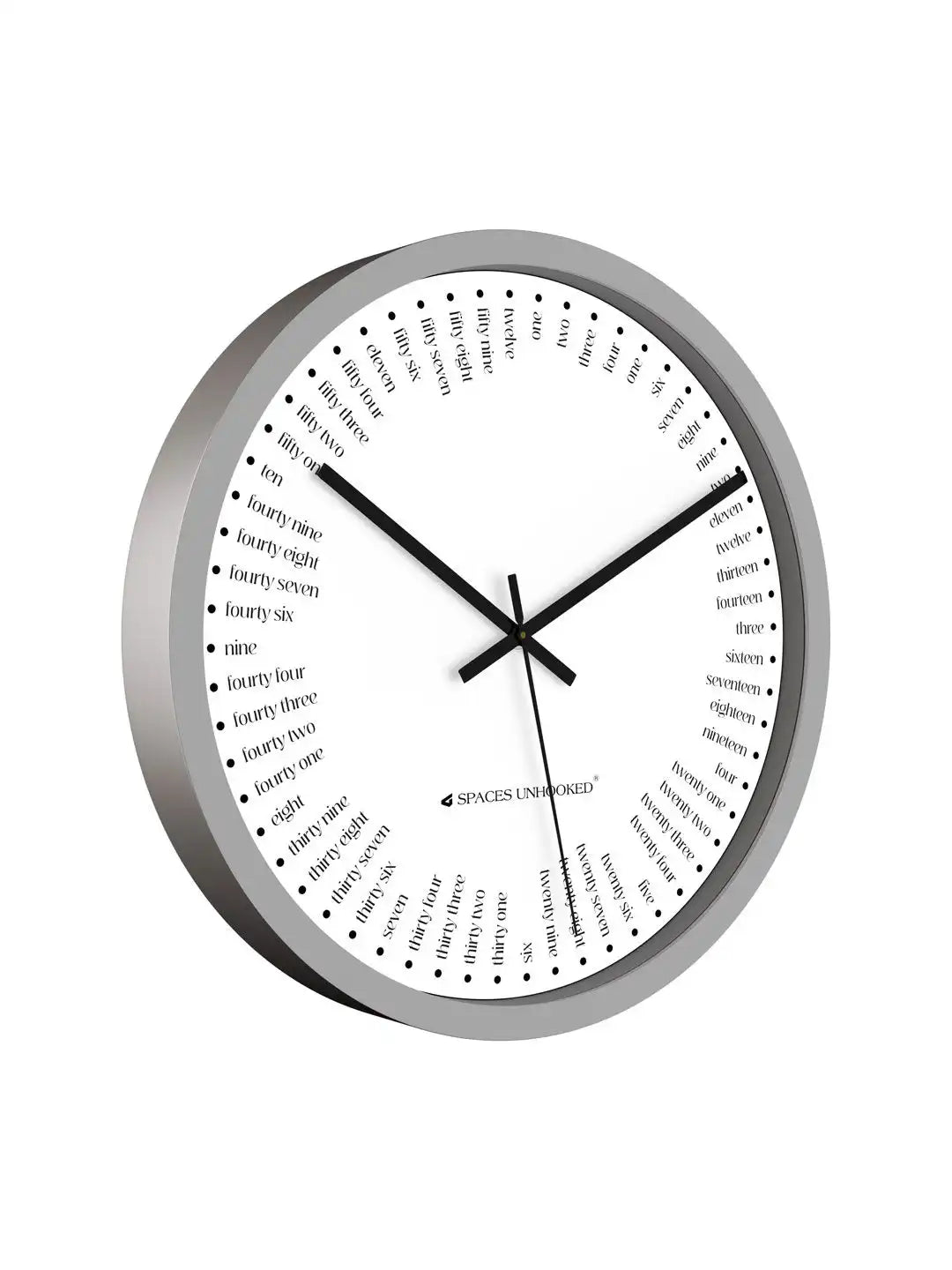 Side View Wall Clock - Plastic Wall Clock with Numeral Words Dial