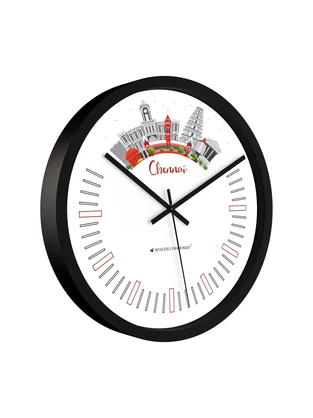 Side White – Side profile of designer wall clock showing black rim depth