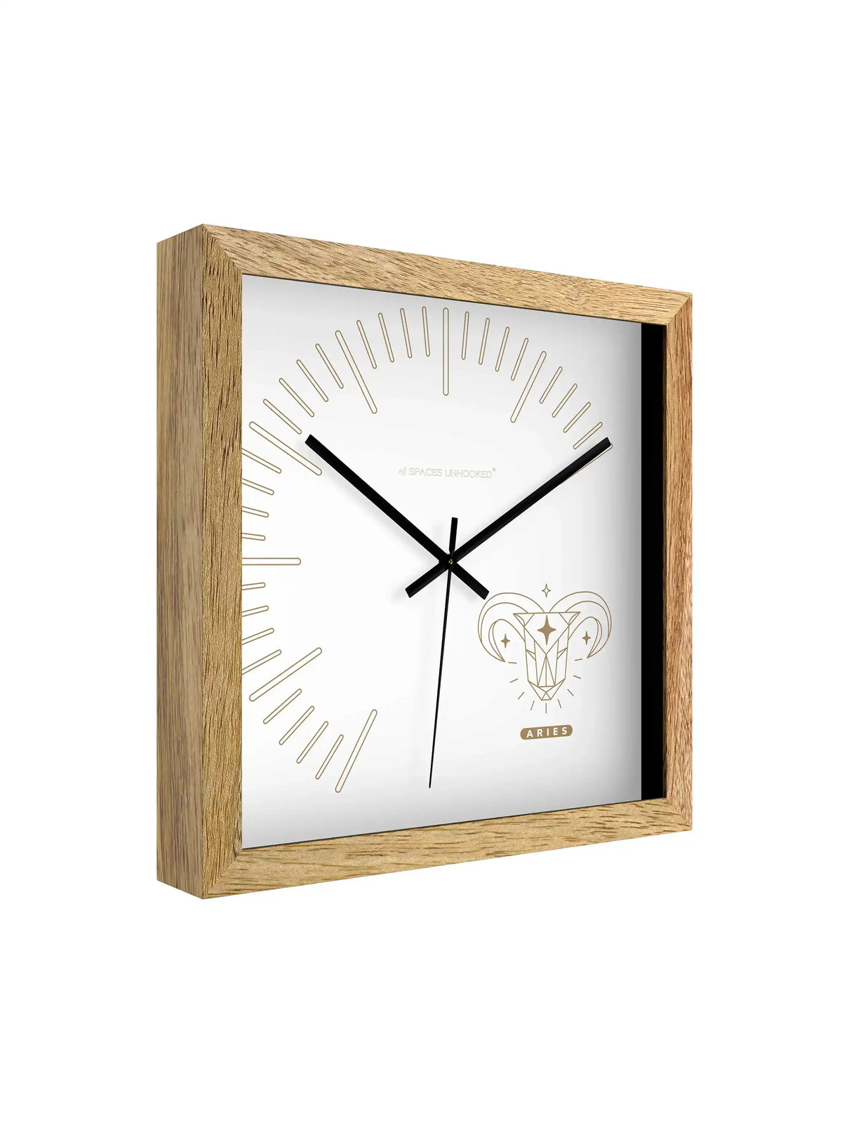 Aries Teak Wooden Wall Clock