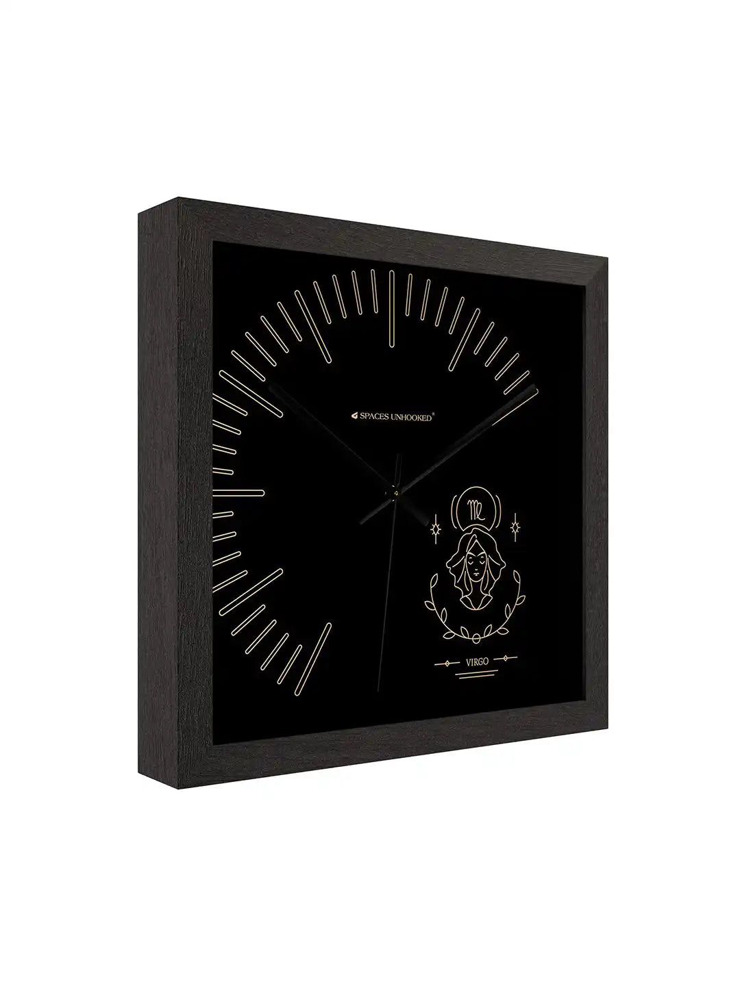 Virgo Zodiac Wall Clock Specifications – Hardwood Core Noiseless Quartz Metal Hands | Spaces Unhooked