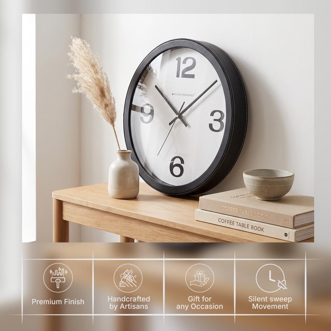 Spaces Unhooked Bold Numeral Round Wall Clock, 12 3 6 9 Dial