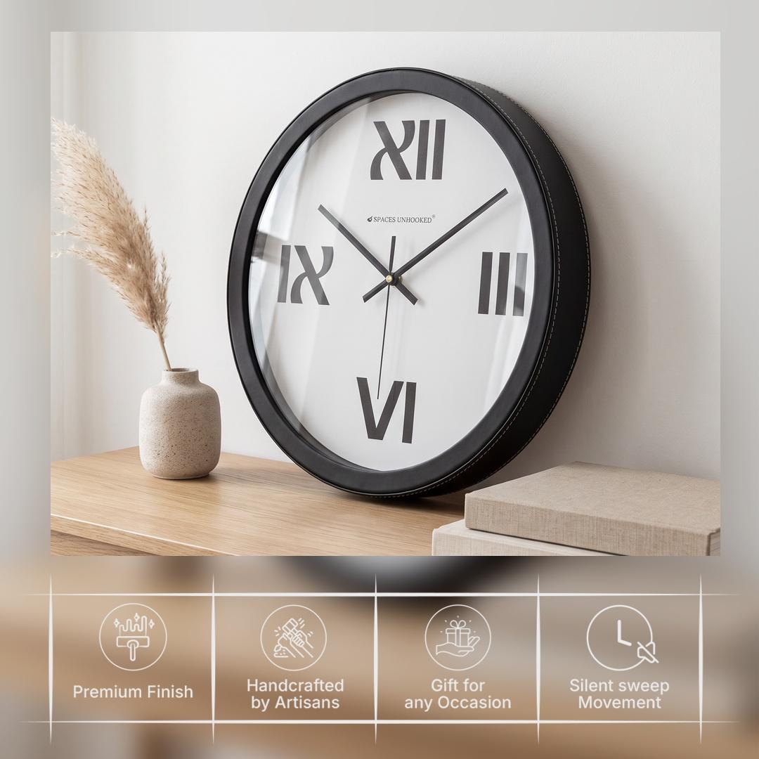 Spaces Unhooked Bold Roman Numeral Minimal Round Wall Clock