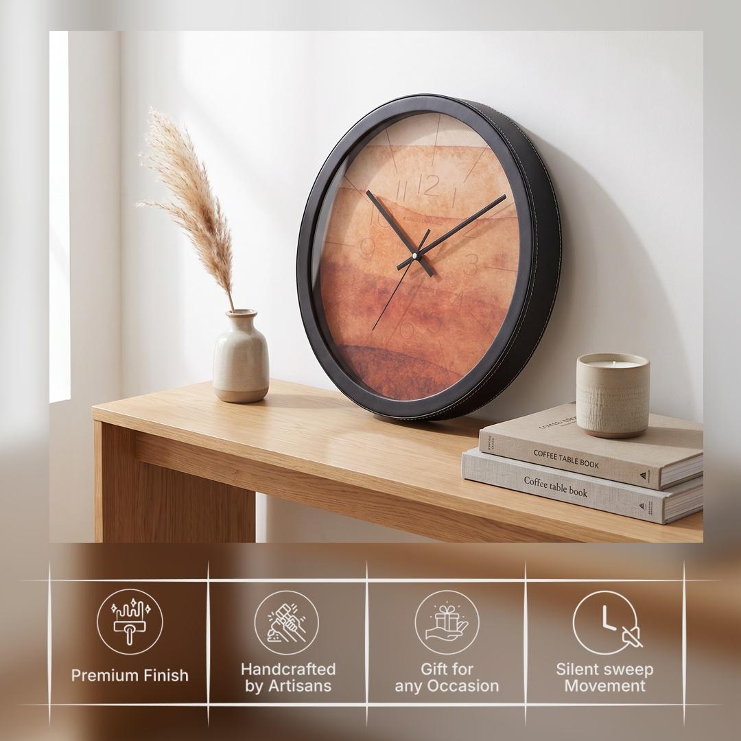 Spaces Unhooked Terracotta Watercolour Round Wall Clock