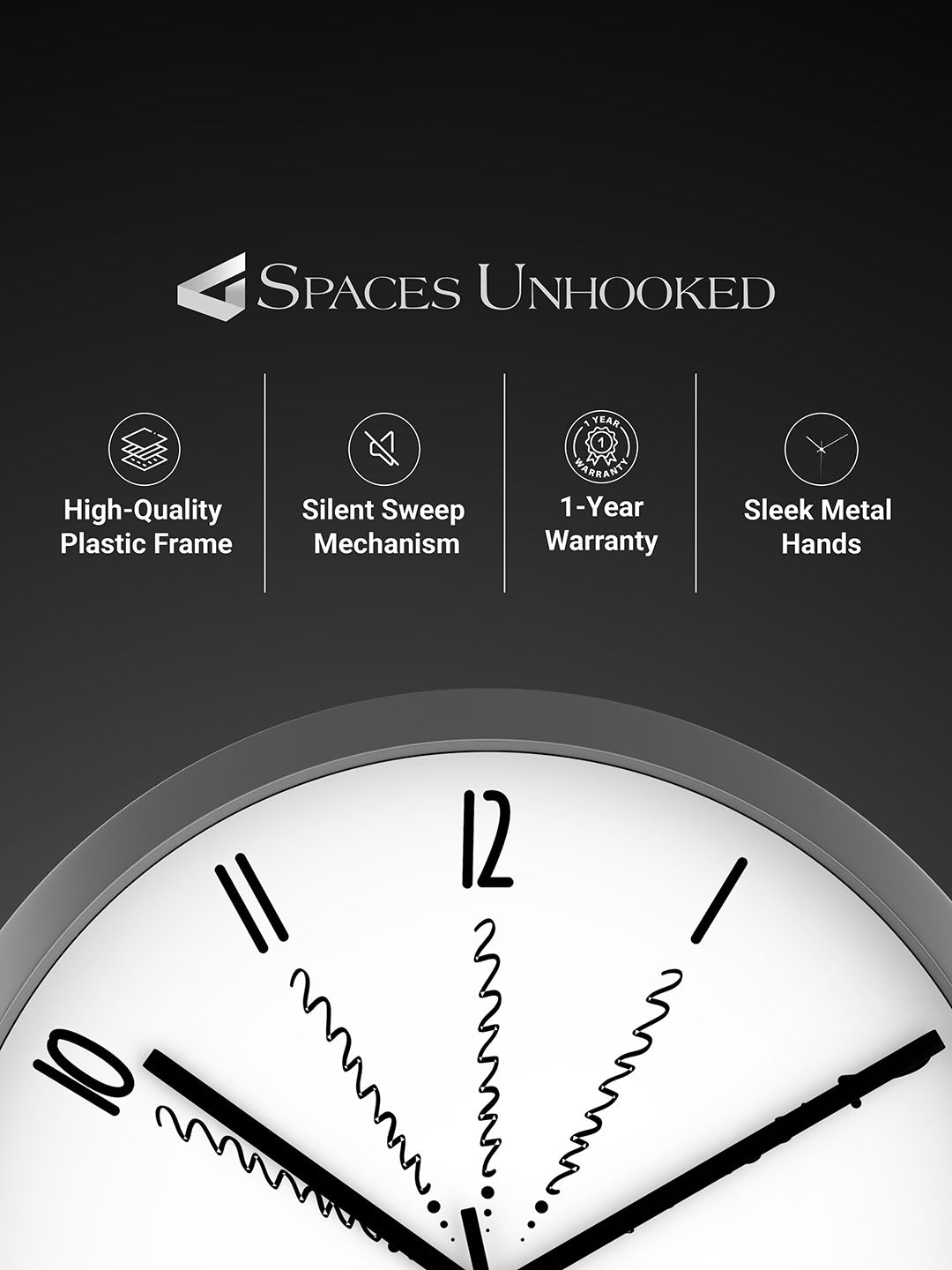 large silver wall clock