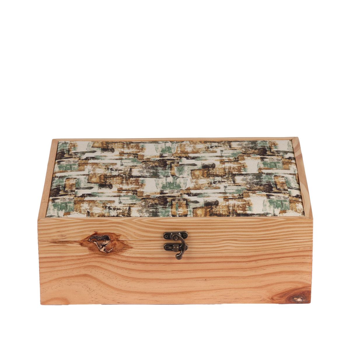 Wooden box with a patterned lid 