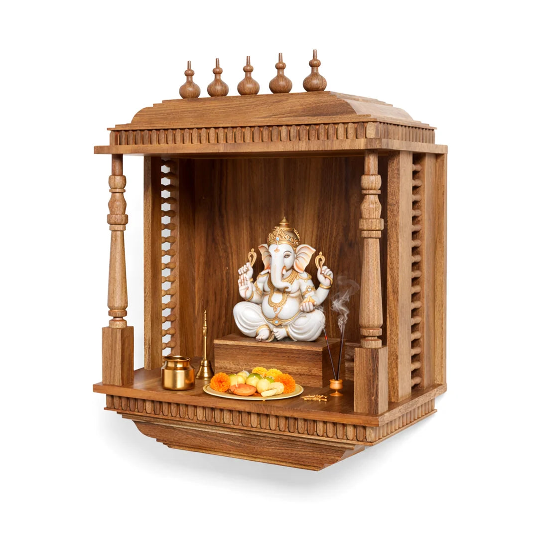 handcrafted wooden temple