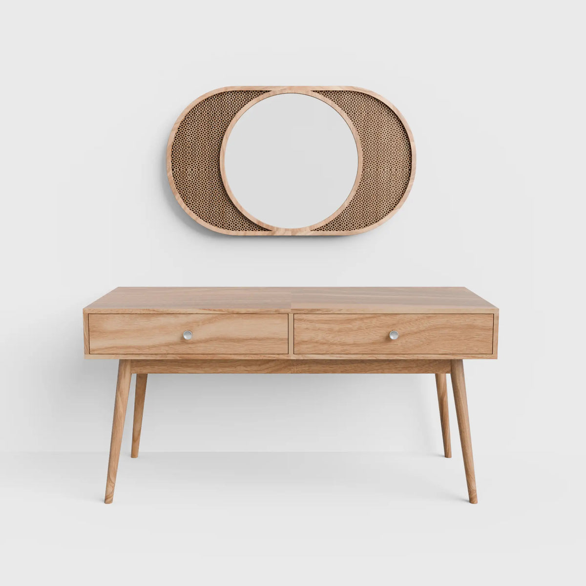 Carved wood frame mirror