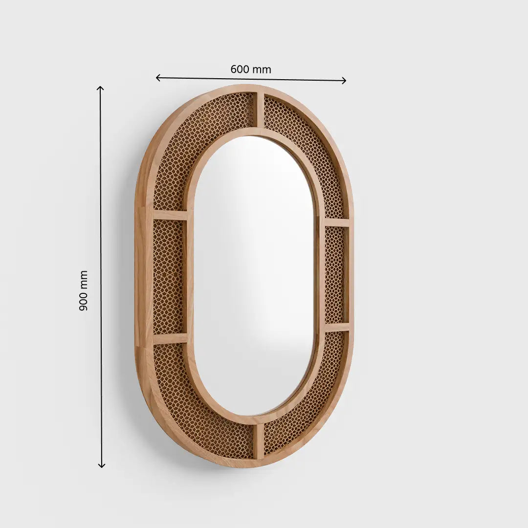 Carved wood frame mirror