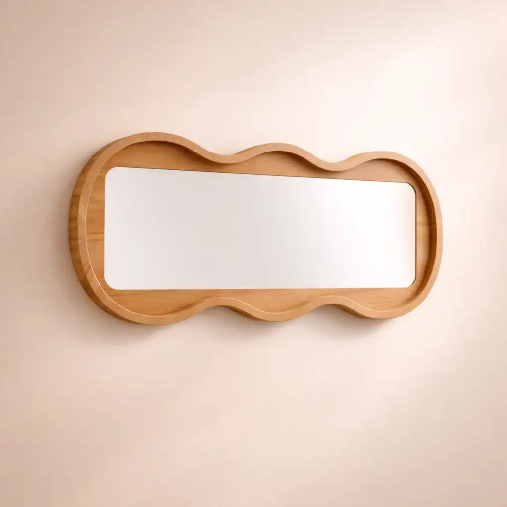 Solid wood wall mirror