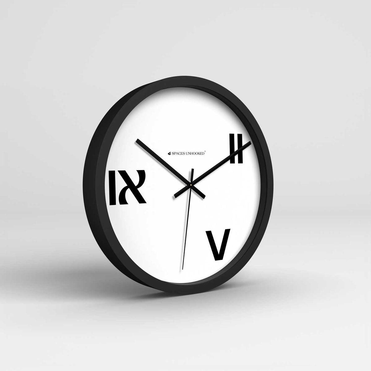 large silver wall clock
