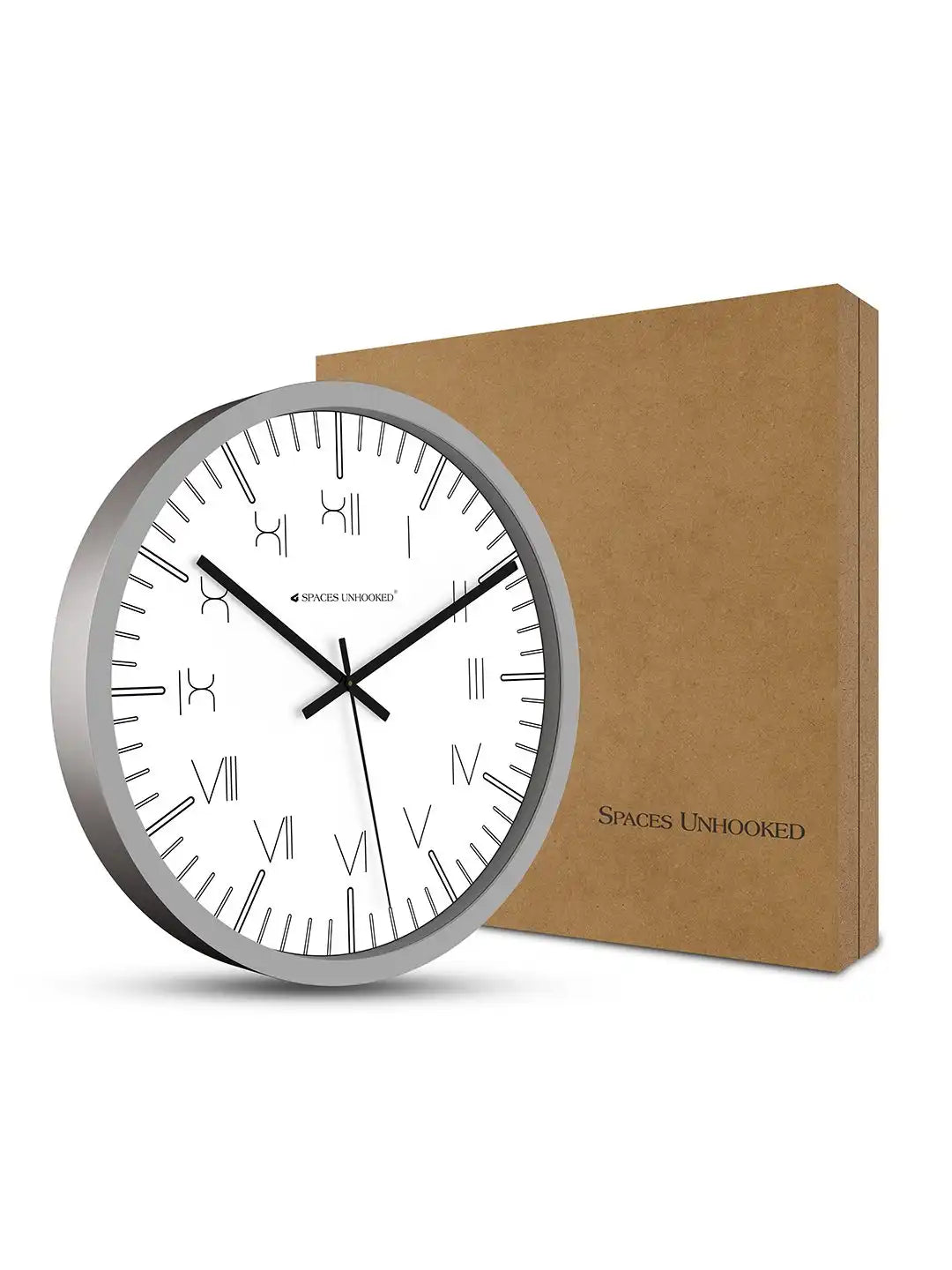 Grey Wall Clock with Protective Packaging Box