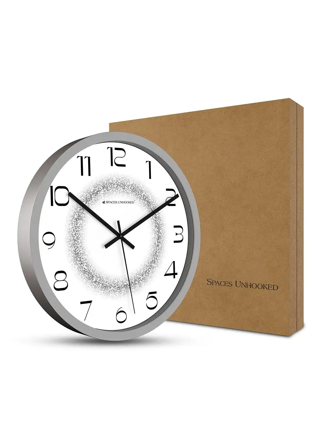 Grey Dotted Dial Wall Clock with Box – Premium Packaging | Designer Wall Clocks