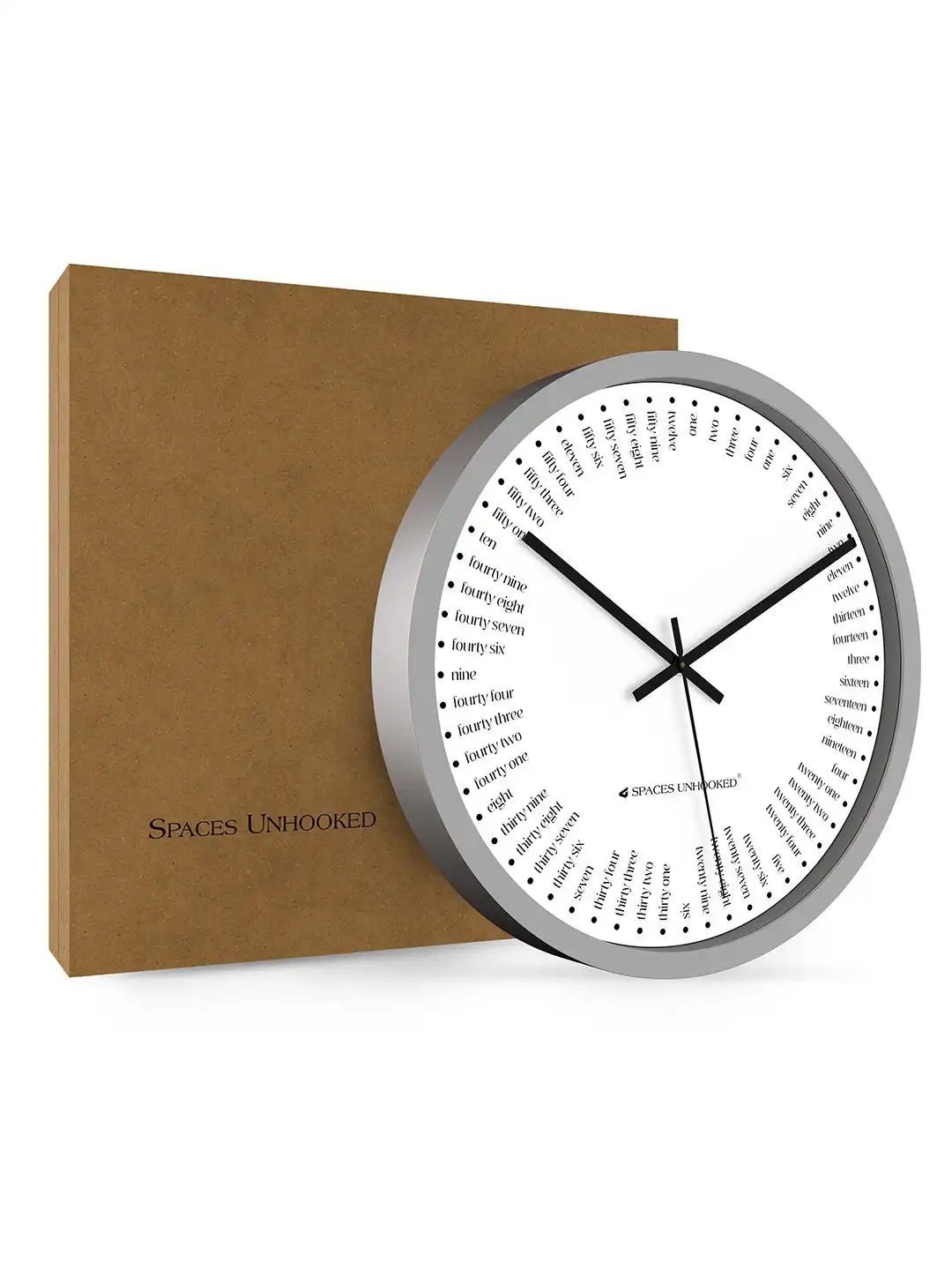 Wall Clock with Box Packaging - Designer Wall Clock with Numeral Words