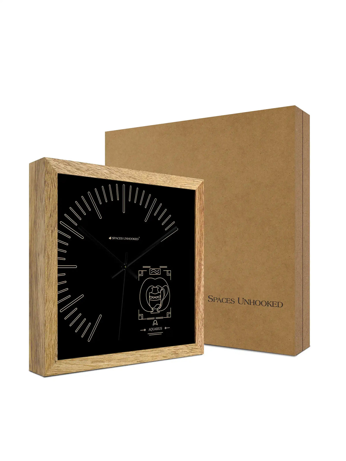 Aquarius Zodiac Wall Clock with Premium Gift Box and Elegant Packaging
