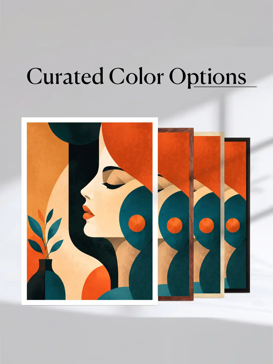 Geometric Abstract Feminine Elegance - Art Deco - Black Wooden Picture Frames Wall - Spaces Unhooked
