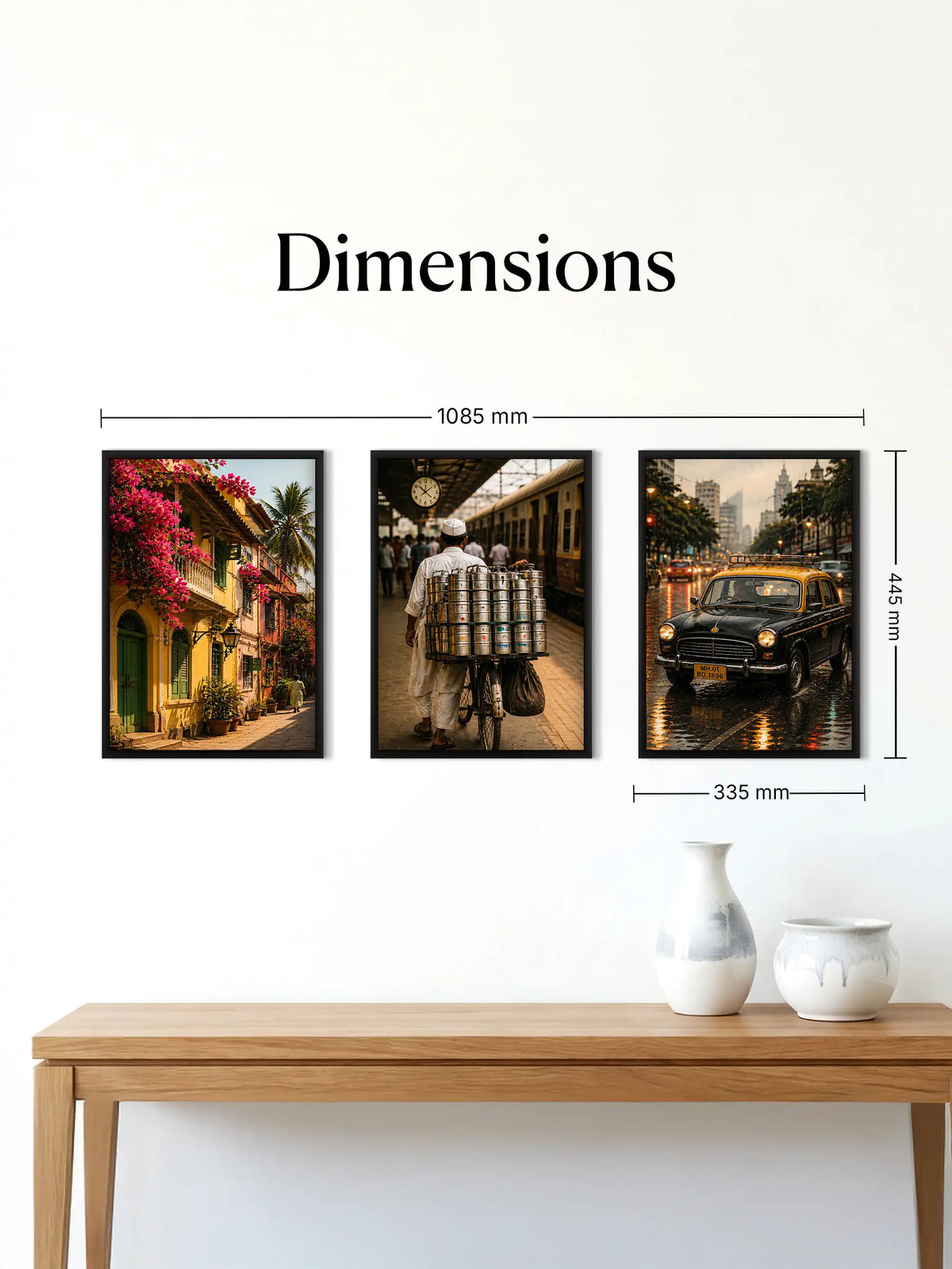 Documentary Photography - Mumbai Cityscape - Black Wooden Wall Frames - Cultural Documentary - Spaces Unhooked