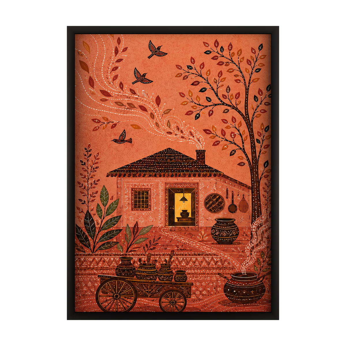 Celebrate Indian roots with Gond art wall frames. This set of 3 brings cultural warmth and heritage to your home.