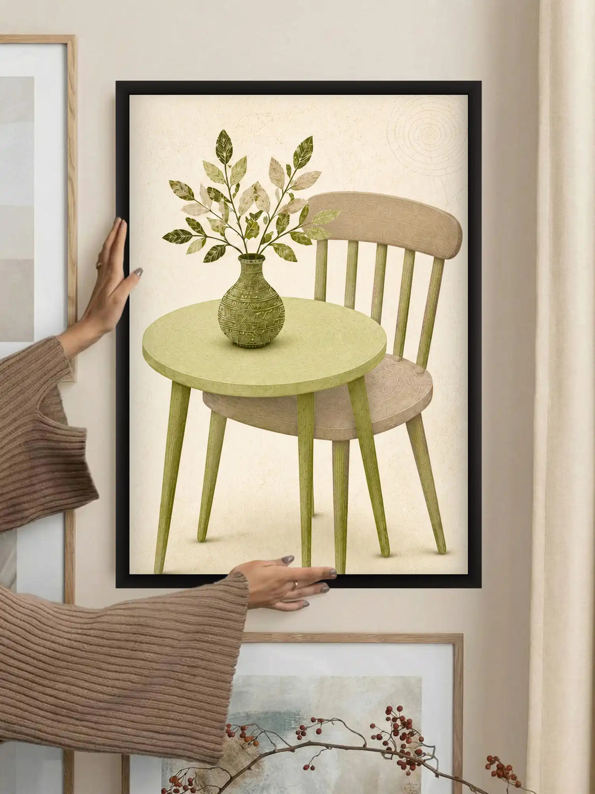 Minimalist Illustration - Everyday Objects - Black Wooden Wall Frames - Minimalist Home Decor - Spaces Unhooked