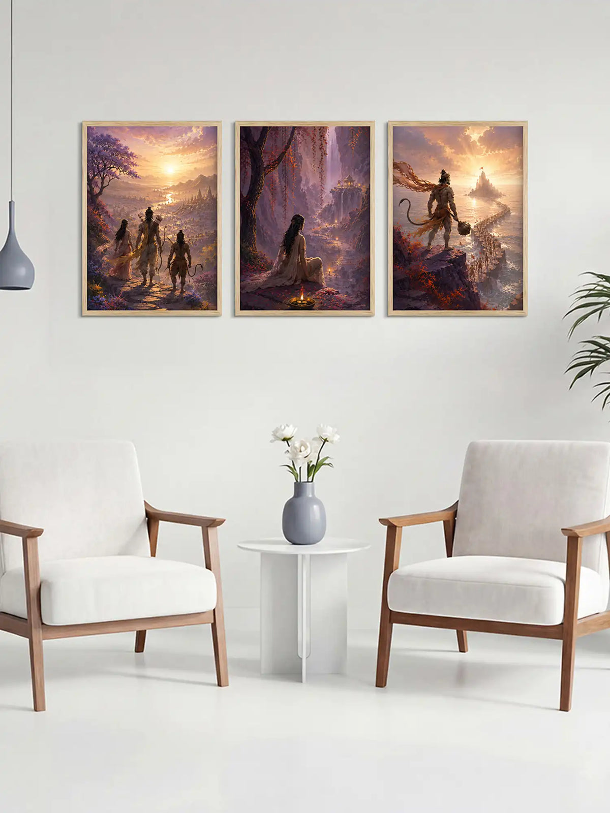 Mythological Wall Art - Ramayana Epic Digital Matte Painting - Spaces Unhooked