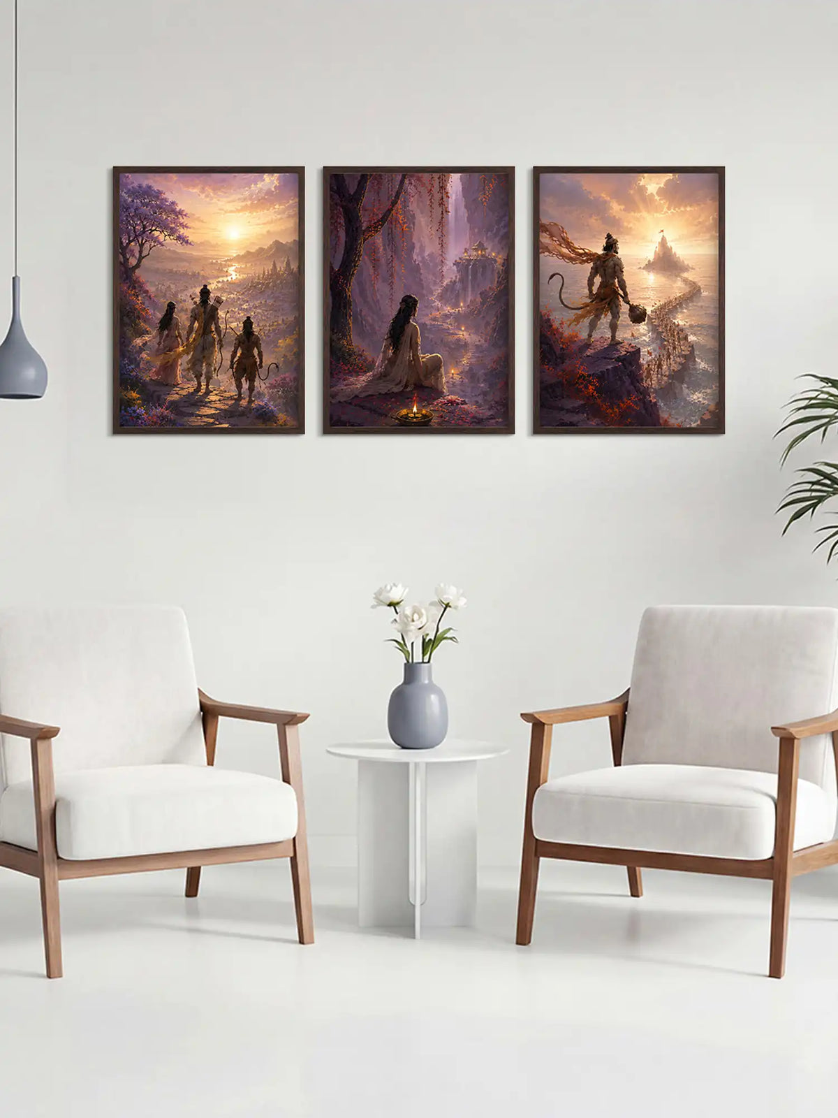 Mythological Wall Art - Ramayana Epic Digital Matte Painting - Spaces Unhooked