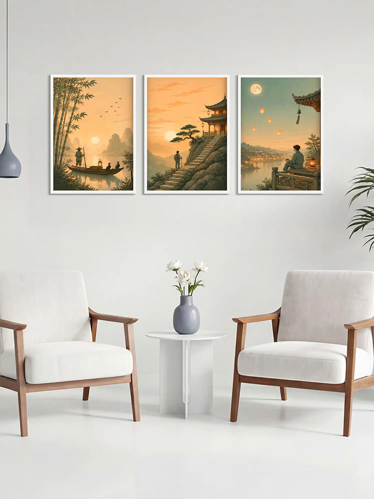 Wall Art Print Frames - East Asian Landscape Japanism Art - Spaces Unhooked
