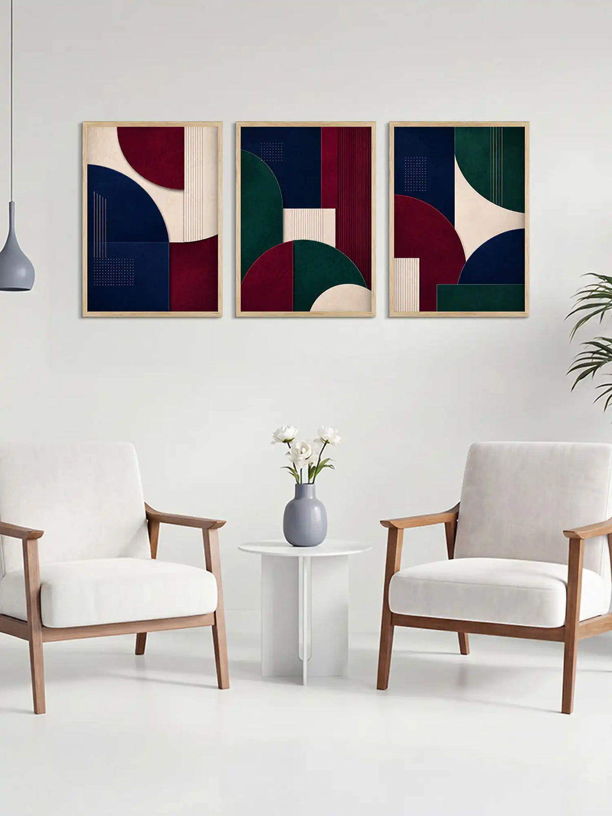 Wooden Wall Frames - Modern Geometric Abstract Wall Art - Spaces Unhooked