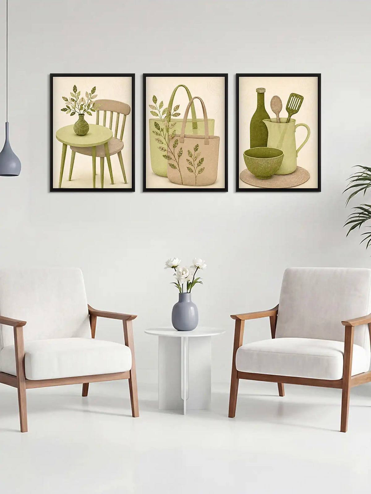 Minimalist Illustration - Everyday Objects - Black Wooden Wall Frames - Minimalist Home Decor - Spaces Unhooked