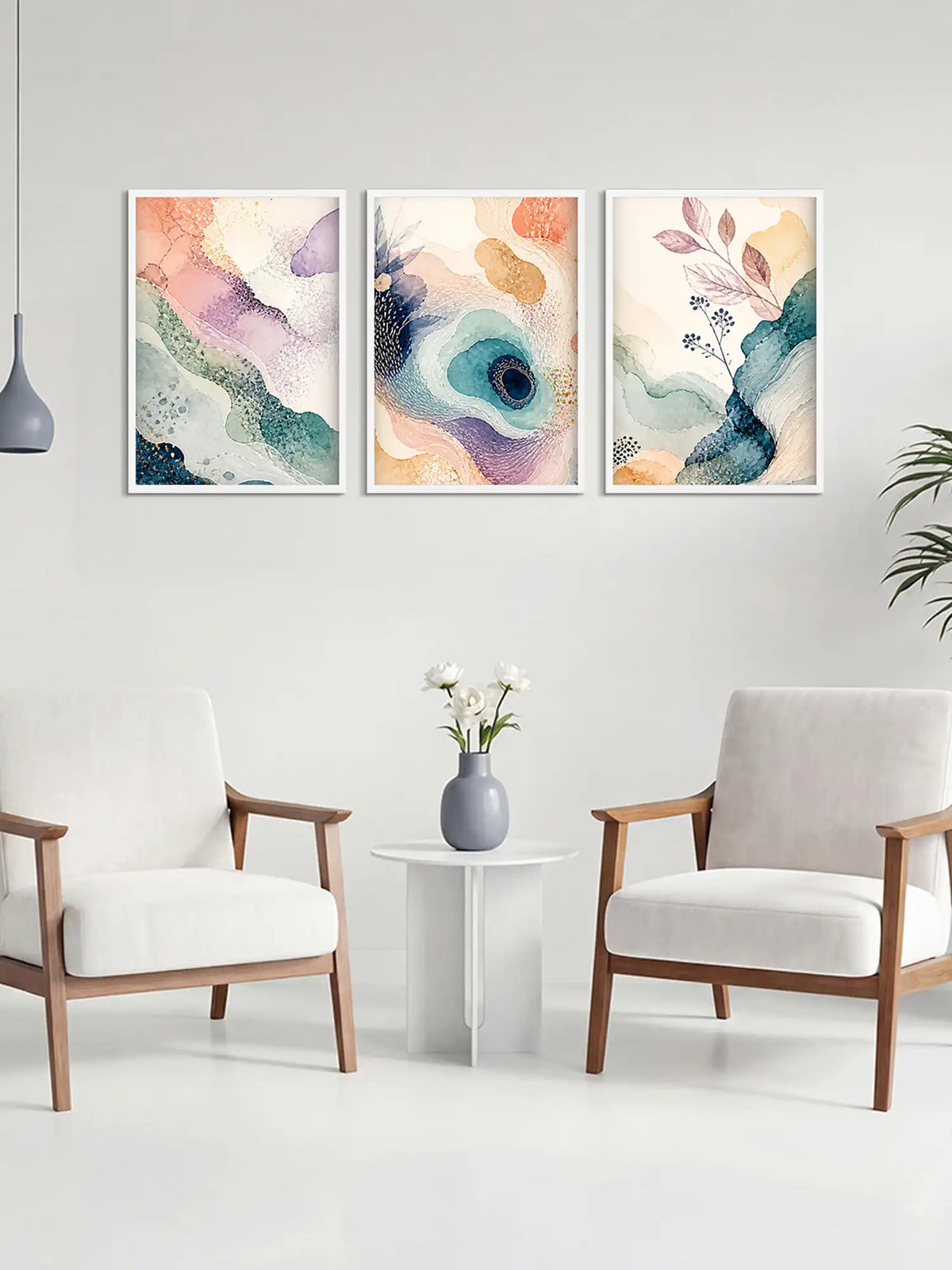 Wooden Wall Frames - Abstract Watercolor Wall Art - Spaces Unhooked