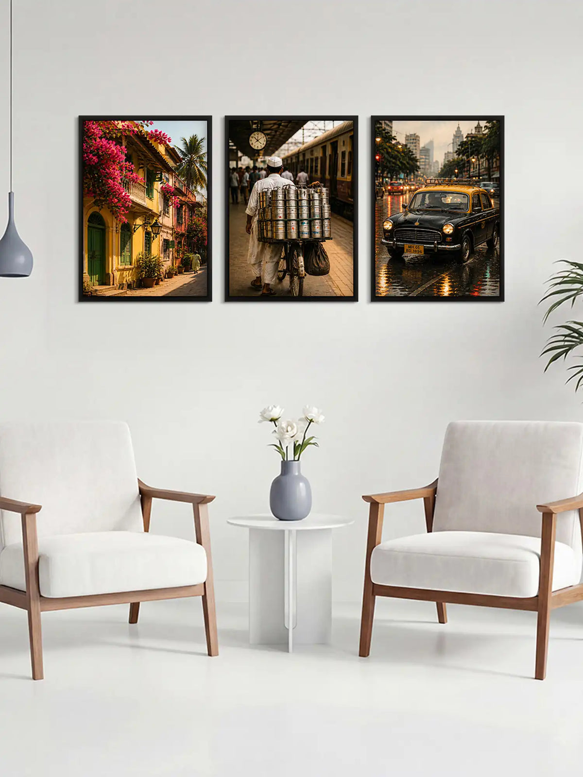 Documentary Photography - Mumbai Cityscape - Black Wooden Wall Frames - Cultural Documentary - Spaces Unhooked