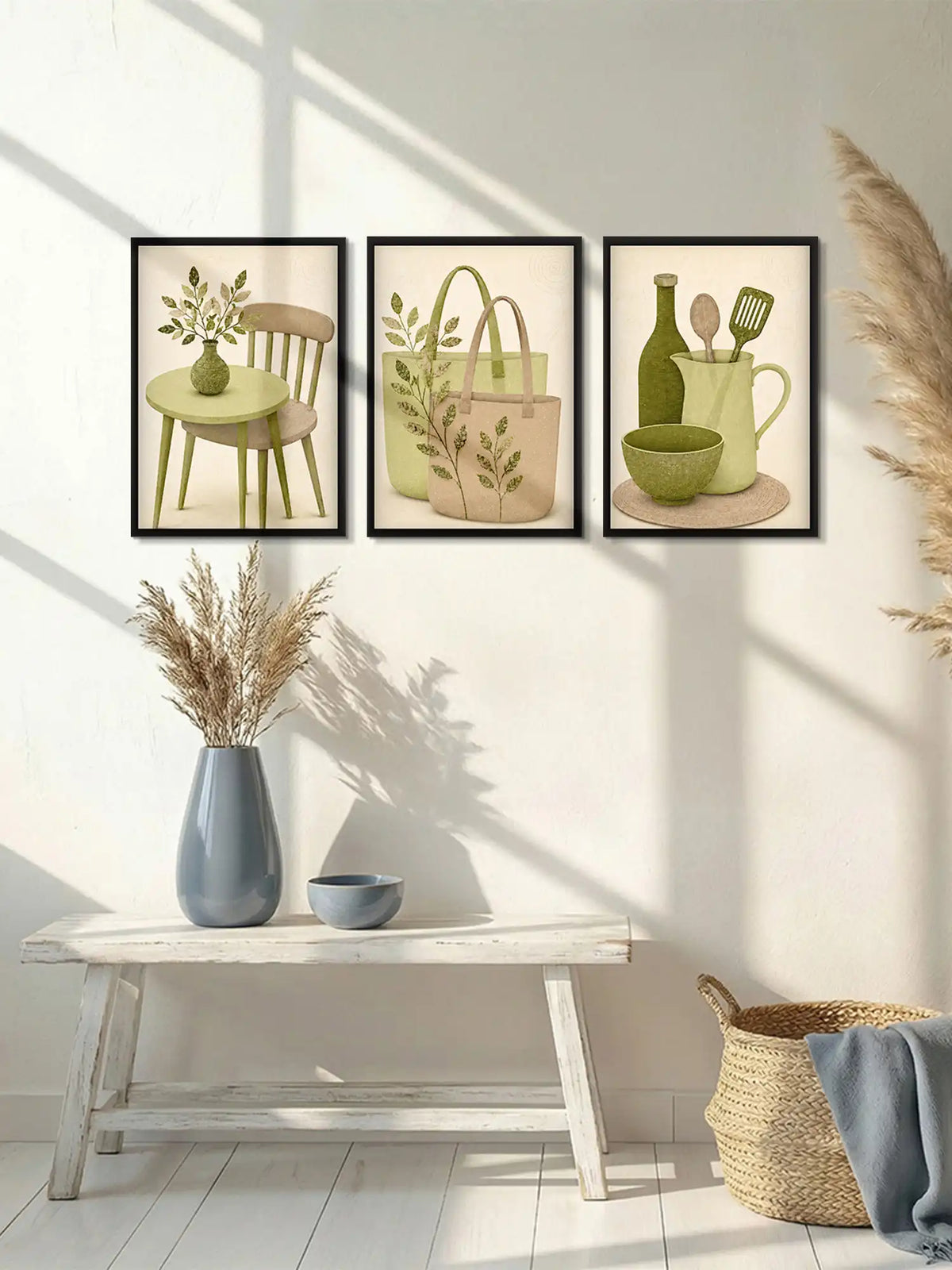 Minimalist Illustration - Everyday Objects - Black Wooden Wall Frames - Minimalist Home Decor - Spaces Unhooked