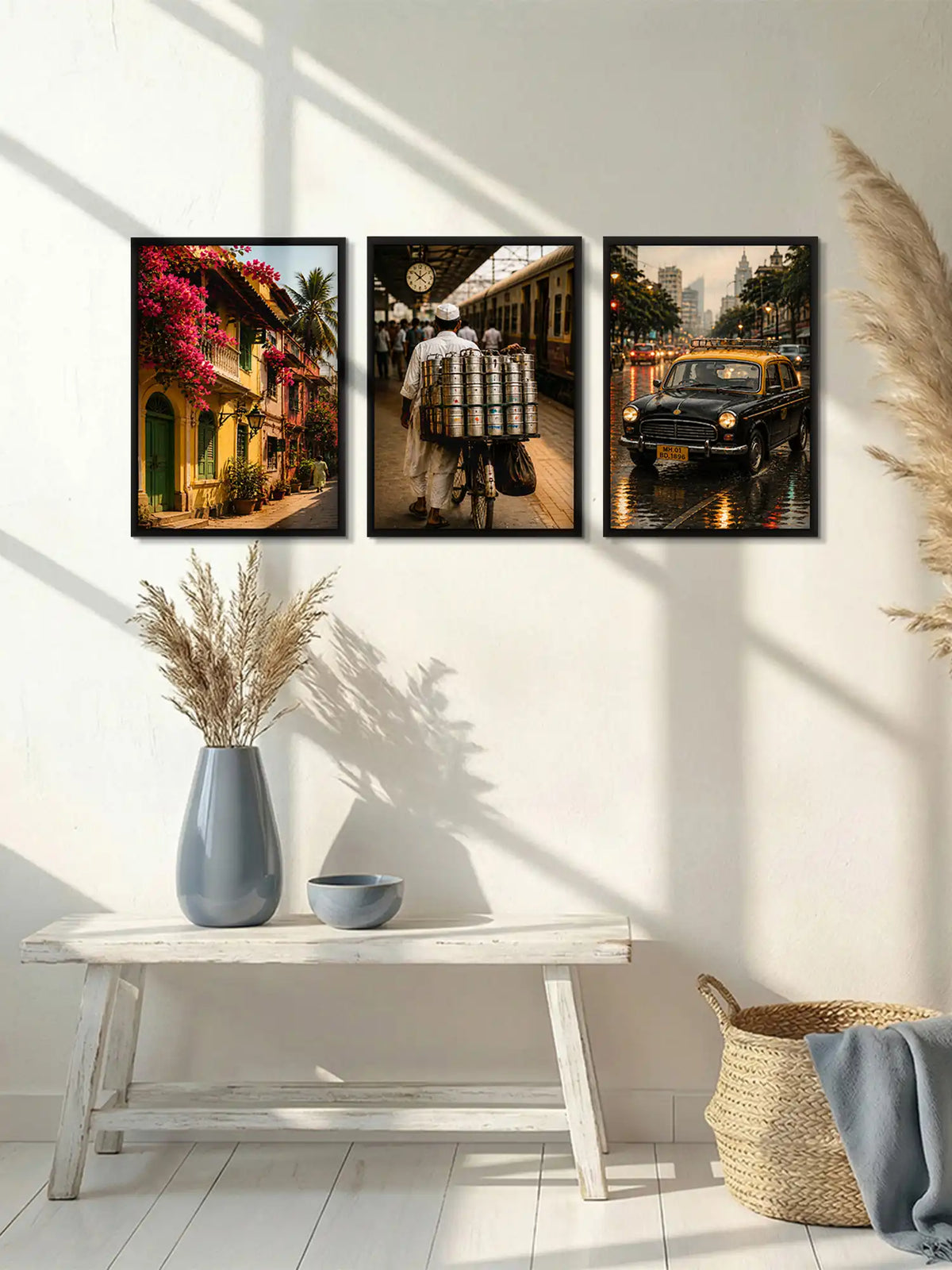 Documentary Photography - Mumbai Cityscape - Black Wooden Wall Frames - Cultural Documentary - Spaces Unhooked
