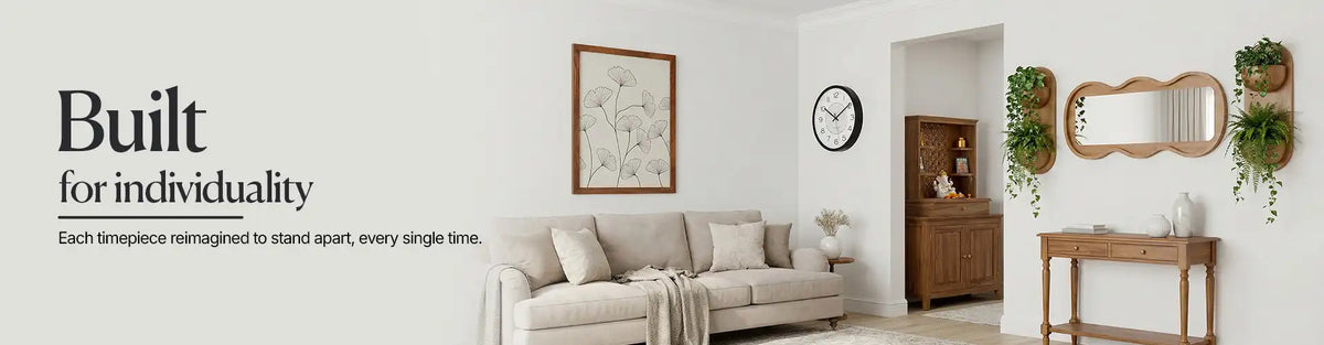 Living room with a sofa, coffee table, and decorative items on a white background
