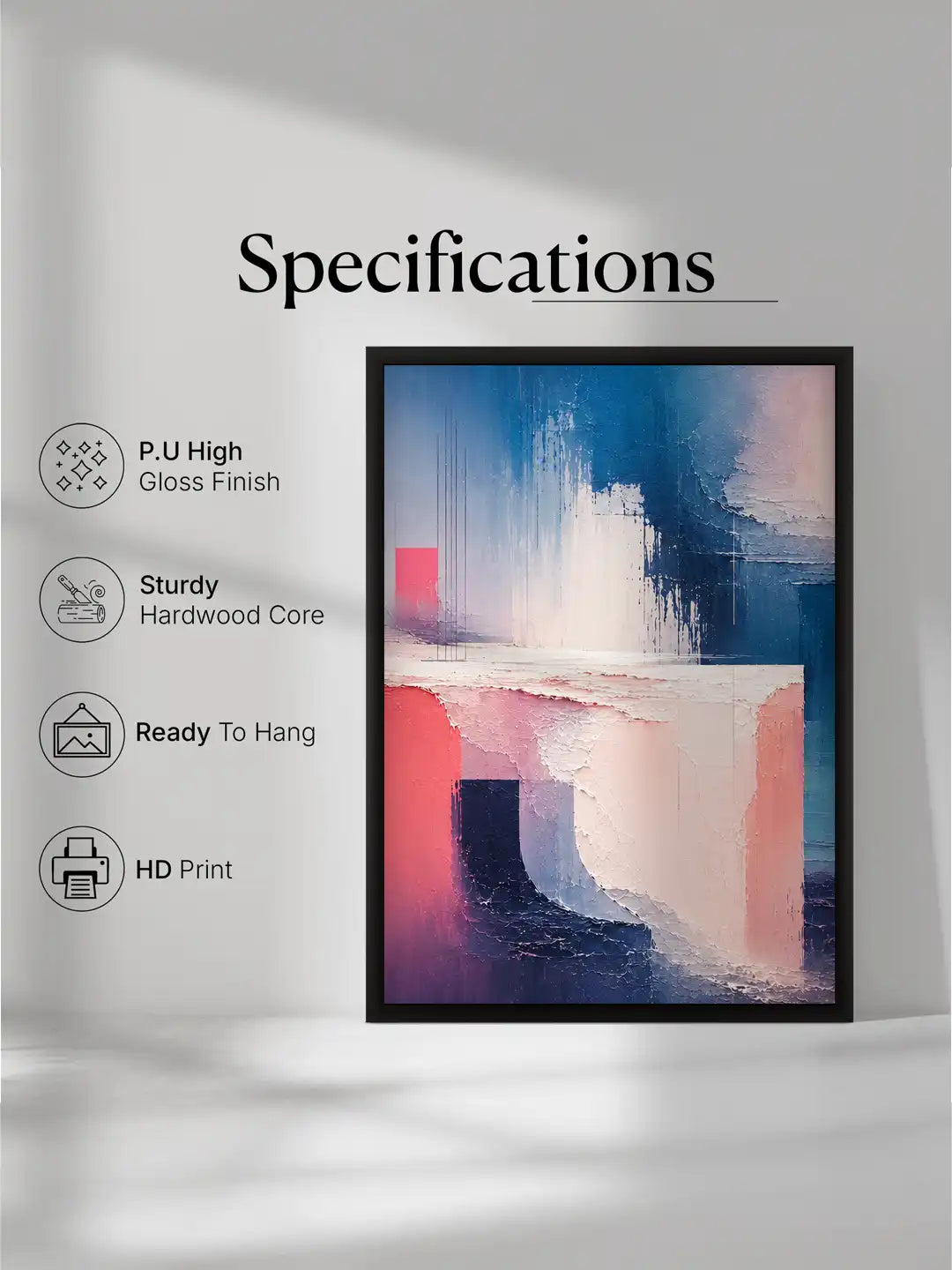 Abstract sea shore wall art set of 3 - painterly abstraction artwork - coastal contemporary decor - black wooden frames - Spaces Unhooked
