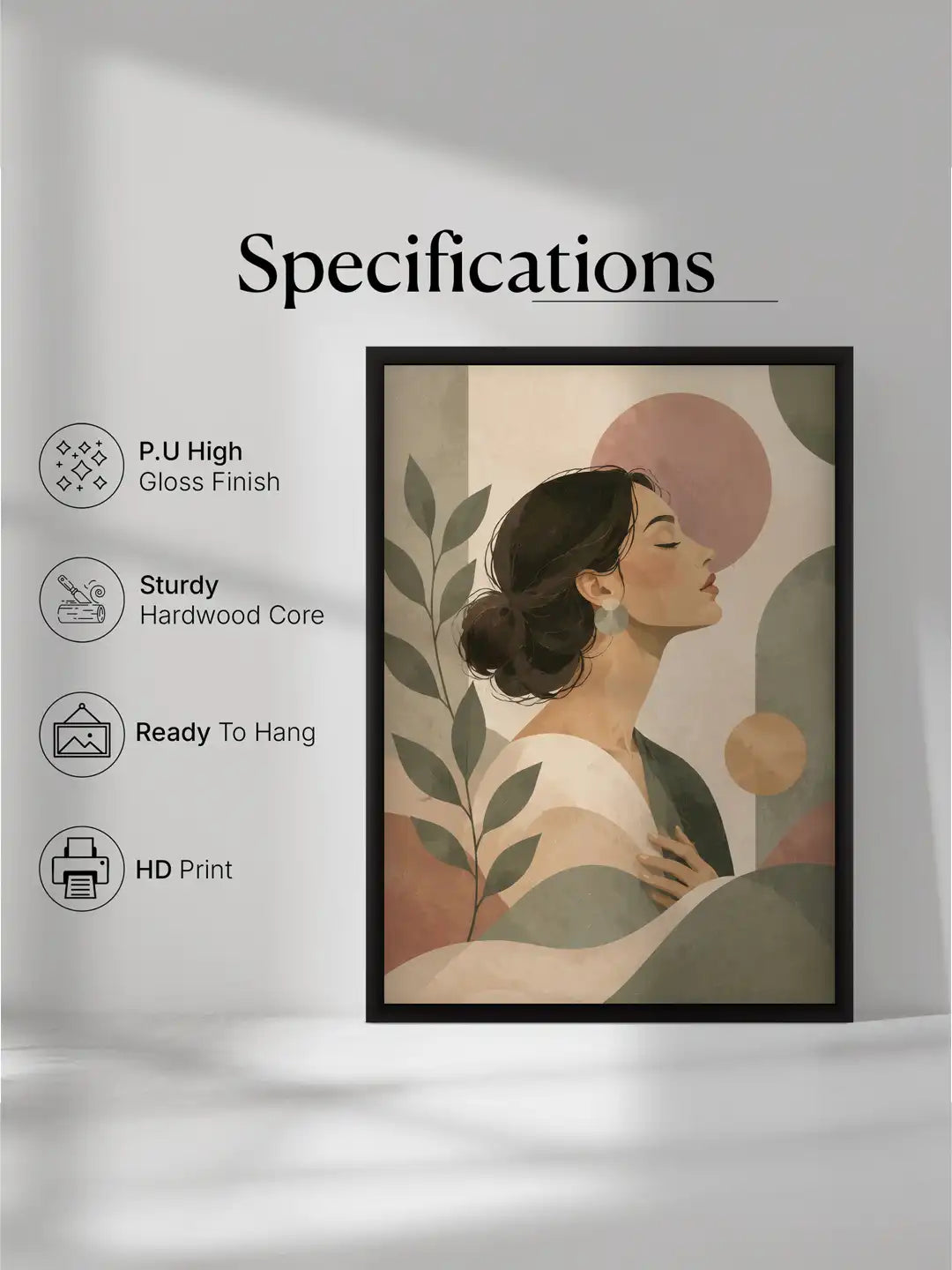 
Stylized Illustration - Boho Minimalism Human Bonds - Black Wooden Wall Frames - Spaces Unhooked